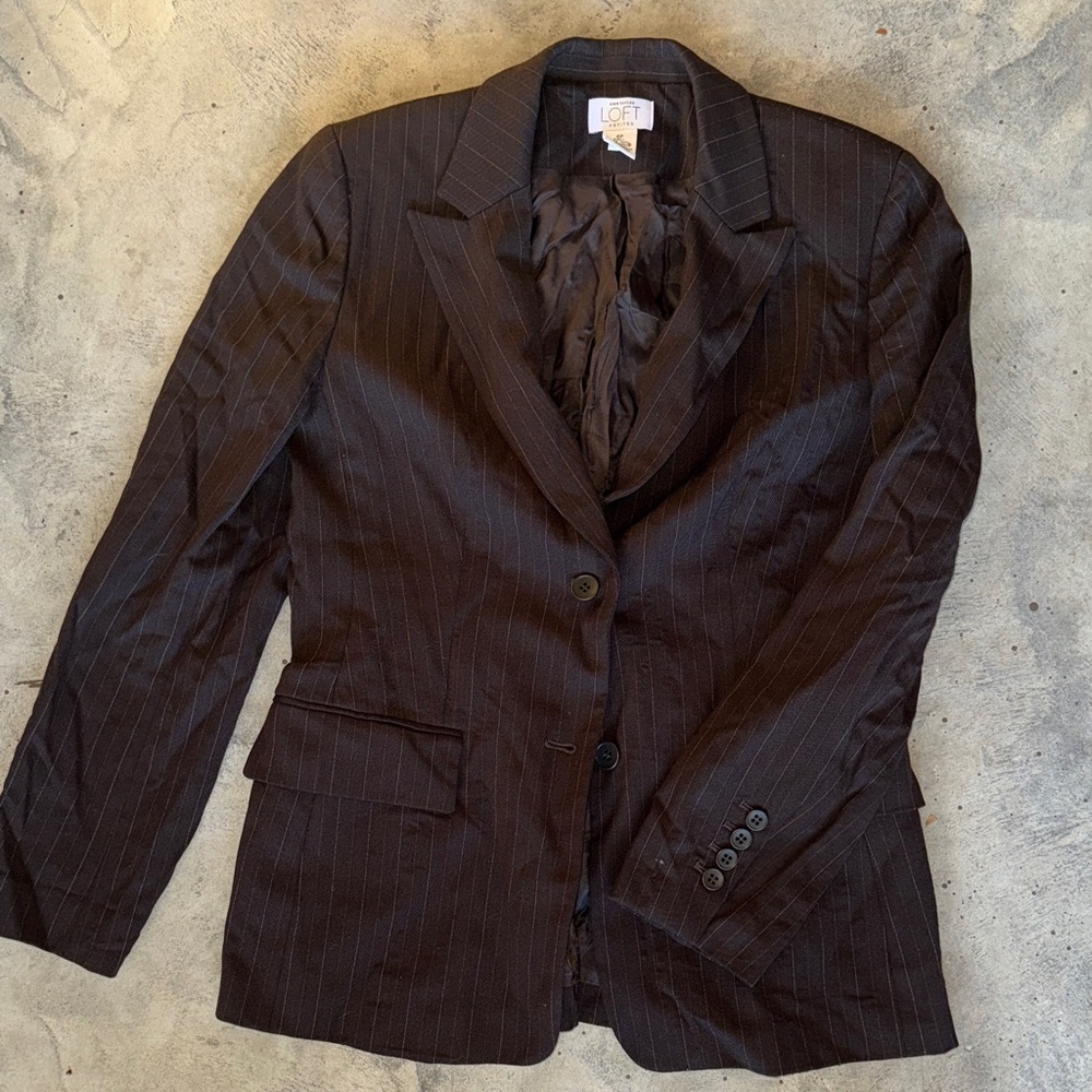 LOFT Dark Pinstripe Blazer